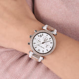 Michael Kors Parker Chronograph White Dial Two Tone Leather Strap Watch For Women - MK6950 Buy Now By Michael Kors