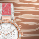 Michael Kors Parker Chronograph White Dial Two Tone Leather Strap Watch For Women - MK6951 Buy Now By Michael Kors