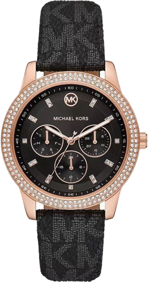 Michael Kors Tibby Multifunction Black Dial Black Leather Strap Watch For Women - MK6968 Buy Now By Michael Kors