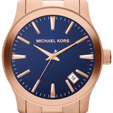 Michael Kors Runway Blue Dial Rose Gold Stainless Steel Strap Watch for Women - MK7065 Buy Now By Michael Kors