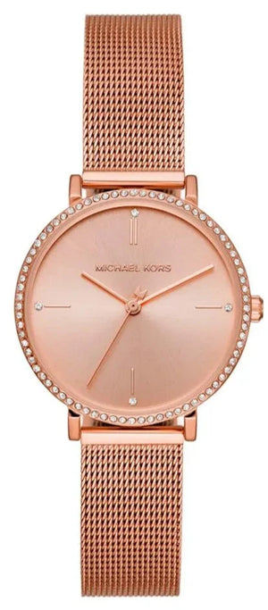 Michael Kors Mini Jayne Crystals Rose Gold Dial Rose Gold Mesh Strap Watch for Women - MK7122 Buy Now By Michael Kors