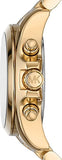 Michael Kors Bradshaw Chronograph Green Dial Gold Steel Strap Watch For Women - MK7257 Buy Now By Michael Kors