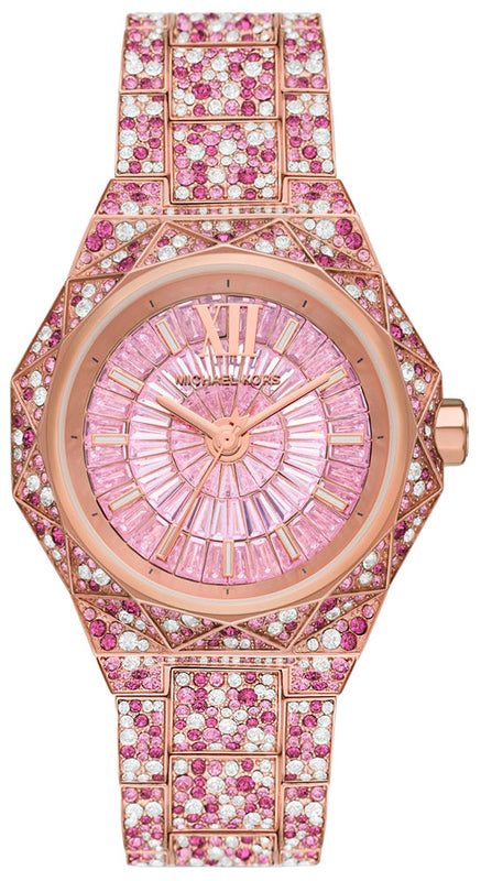 Michael Kors Raquel Three-Hand Crystals Pink Dial Rose Gold Steel Strap Watch For Women - MK7343 Buy Now By Michael Kors