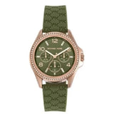 Michael Kors Mini Pilot Chronograph Green Dial Green Silicone Strap Watch For Women - MK7421 Buy Now By Michael Kors