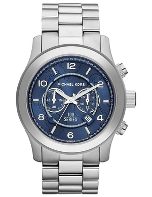 Michael Kors Stop Hunger Chronograph Blue Dial Silver Steel Strap Watch for Men - MK8314 Buy Now By Michael Kors