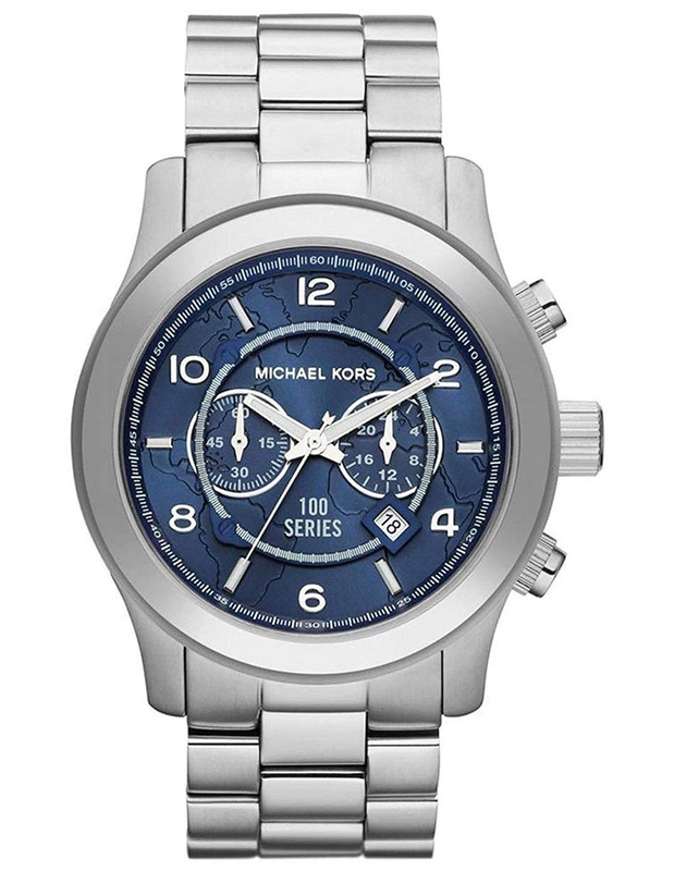 Michael Kors Stop Hunger Chronograph Blue Dial Silver Steel Strap Watch for Men - MK8314 Buy Now By Michael Kors