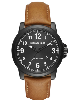 Michael Kors Paxton Analog Black Dial Brown Rubber Strap Watch For Men - MK8502 Buy Now By Michael Kors