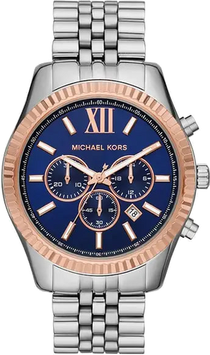 Michael Kors Lexington Chronograph Blue Dial Silver Steel Strap Watch For Men - MK8689 Buy Now By Michael Kors