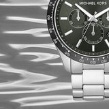 Michael Kors Layton Chronograph Green Dial Silver Steel Strap Watch For Men - MK8912 Buy Now By Michael Kors
