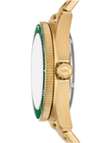 Michael Kors Maritime Analog Green Dial Gold Steel Strap Watch for Men - MK9162 Buy Now By Michael Kors