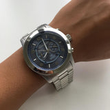 Michael Kors Stop Hunger Chronograph Blue Dial Silver Steel Strap Watch for Men - MK8314 Buy Now By Michael Kors