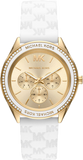 Michael Kors Jessa Quartz Gold Dial White Silicone Strap Watch For Women - MK7267 Buy Now By Michael Kors