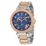 Michael Kors Parker Blue Dial Two Tone Steel Strap Watch for Women - MK6141 Buy Now By Michael Kors
