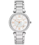 Michael Kors Parker Three Hand Mother of Pearl White Dial Silver Steel Strap Watch For Women - MK4694 Buy Now By Michael Kors