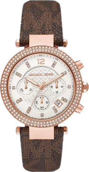 Michael Kors Parker Chronograph White Dial Brown Leather Strap Watch For Women - MK6917 Buy Now By Michael Kors