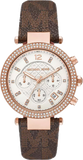 Michael Kors Parker Chronograph White Dial Brown Leather Strap Watch For Women - MK6917 Buy Now By Michael Kors