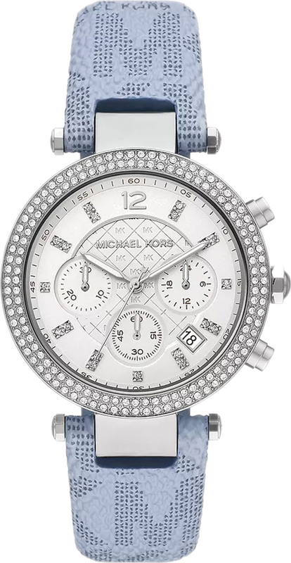Michael Kors Parker Silver Dial Blue Leather Strap Watch For Women - MK6936 Buy Now By Michael Kors