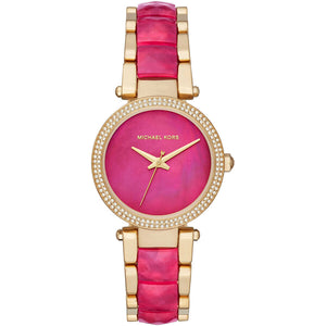 Michael Kors Parker Pink Mother of Pearl Dial Two Tone Steel Strap Watch for Women - MK6490 Buy Now By Michael Kors