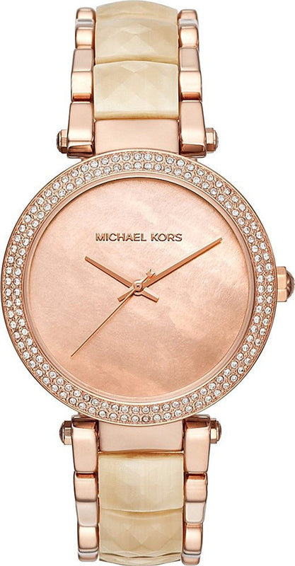 Michael Kors Parker Mother of Pearl Pink Dial Two Tone Steel Strap Watch for Women - MK6492 Buy Now By Michael Kors