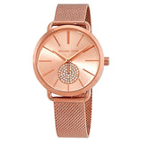 Michael Kors Portia Rose Gold Dial Rose Gold Mesh Bracelet Watch for Women - MK3845 Buy Now By Michael Kors