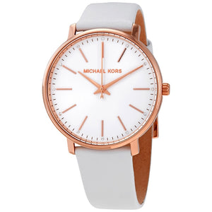 Michael Kors Pyper Quartz White Dial White Leather Strap Watch For Women - MK2800 Buy Now By Michael Kors