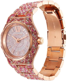 Michael Kors Raquel Three-Hand Crystals Pink Dial Rose Gold Steel Strap Watch For Women - MK7343 Buy Now By Michael Kors