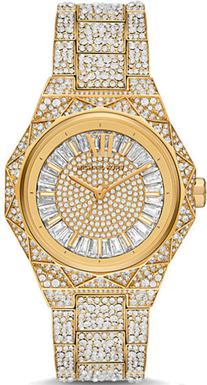 Michael Kors Raquel Three Hand Crystals Gold Dial Gold Steel Strap Watch For Women - MK7398 Buy Now By Michael Kors