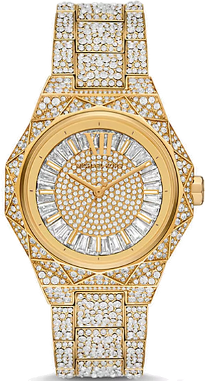Michael Kors Raquel Three Hand Crystals Gold Dial Gold Steel Strap Watch For Women - MK7398 Buy Now By Michael Kors