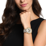 Michael Kors Ritz Three-Hand Glitz Crystals Gold Dial Gold Steel Strap Watch for Women - MK6747 Buy Now By Michael Kors