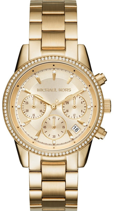 Michael Kors Ritz Gold Dial Gold Steel Strap Watch for Women - MK6356 Buy Now By Michael Kors