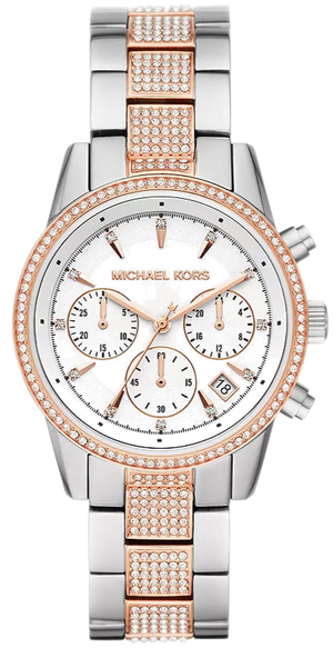 Michael Kors Ritz Chronograph White Dial Two Tone Steel Strap Watch For Women - MK6651 Buy Now By Michael Kors