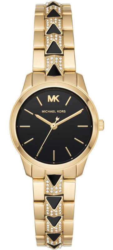 Michael Kors Runway Mercer Quartz Black Dial Two Tone Steel Strap Watch For Women - MK6672 Buy Now By Michael Kors