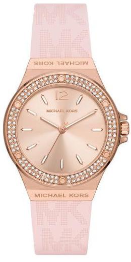 Michael Kors Mini Lennox Three-Hand Rose Gold Dial Pink Silicone Strap Watch For Women - MK7282 Buy Now By Michael Kors