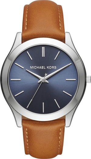 Michael Kors Slim Runway Analog Blue Dial Brown Leather Strap Watch For Men - MK8508 Buy Now By Michael Kors