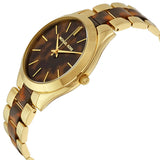 Michael Kors Slim Runway Tortoise Shell Dial Two Tone Steel Strap Watch for Women - MK4284 Buy Now By Michael Kors
