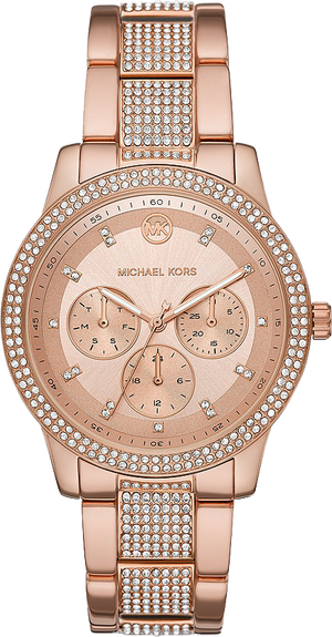 Michael Kors Tibby Chronograph Crystals Rose Gold Dial Rose Gold Steel Strap Watch For Women - MK6826 Buy Now By Michael Kors