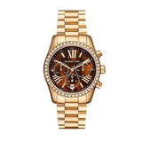 Michael Kors Lexington Chronograph Brown Dial Gold Steel Strap Watch For Women - MK7276 Buy Now By Michael Kors