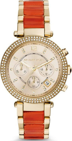 Michael Kors Parker Gold Dial Two Tone Steel Strap Watch for Women - MK6139 Buy Now By Michael Kors