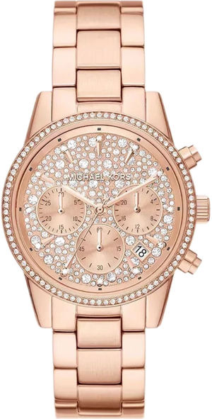 Michael Kors Ritz Chronograph Rose Gold Dial Rose Gold Steel Strap Watch For Women - MK7302 Buy Now By Michael Kors