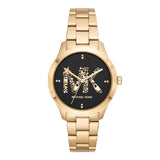 Michael Kors Runway Quartz Black Dial Gold Steel Strap Watch For Women - MK6682 Buy Now By Michael Kors