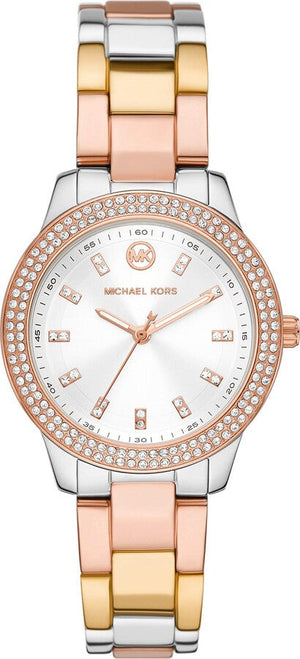 Michael Kors Tibby Three Hand Crystals Silver Dial Two Tone Steel Strap Watch for Women - MK4576 Buy Now By Michael Kors