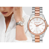 Michael Kors Slim Runway White Dial Two Tone Watch for Women - MK3204B Buy Now By Michael Kors