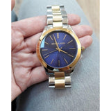 Michael Kors Slim Runway Blue Dial Two Tone Steel Strap Watch for Women - MK3479 Buy Now By Michael Kors