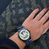 Michael Kors Runway Black Dial Black Steel Strap Watch for Women - MK6057 Buy Now By Michael Kors