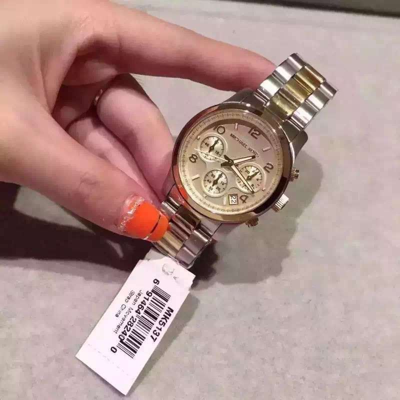 Michael Kors Runway Gold Dial Two Tone Steel Strap Watch for Women - MK5137 Buy Now By Michael Kors