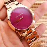 Michael Kors Runway Pink Dial Rose Gold Steel Strap Watch for Women - MK3550 Buy Now By Michael Kors