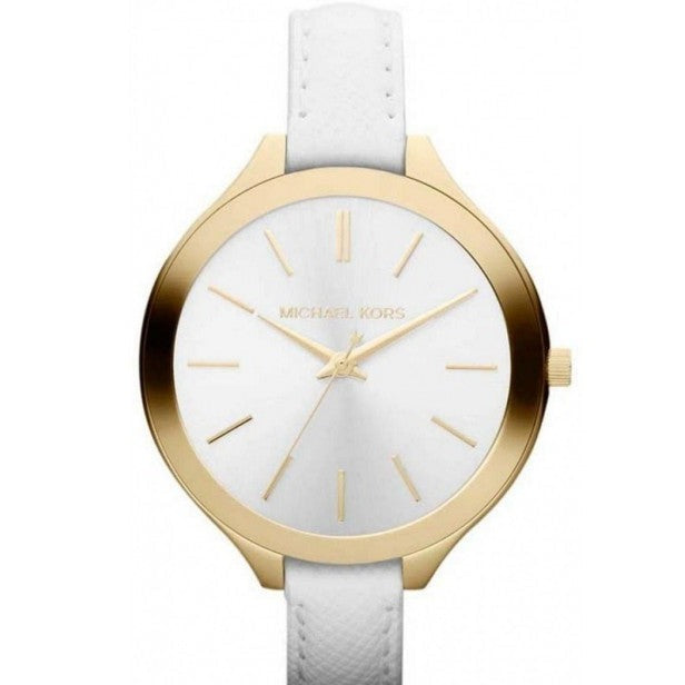 Michael Kors Slim Runway White Dial White Leather Strap Watch For Women - MK2273 Buy Now By Michael Kors