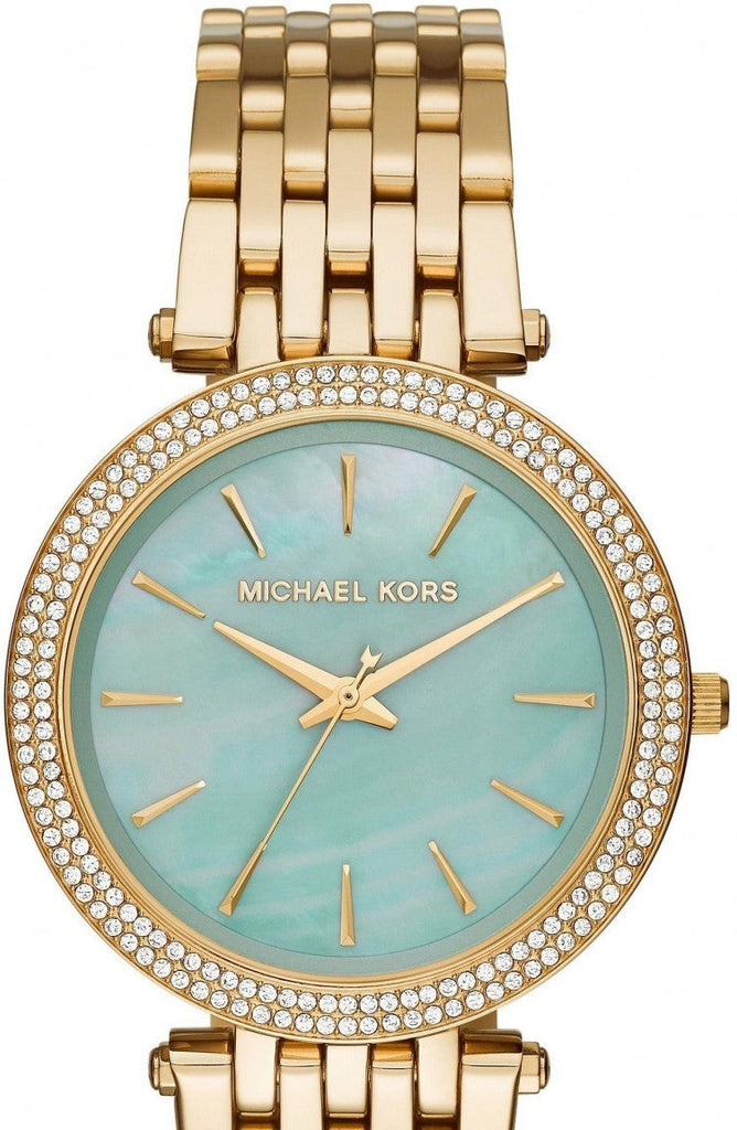 Michael Kors Darci Analog Mother of Pearl Green Dial Gold Steel Strap Watch For Women - MK3498 Buy Now By Michael Kors