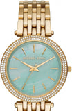 Michael Kors Darci Analog Mother of Pearl Green Dial Gold Steel Strap Watch For Women - MK3498 Buy Now By Michael Kors
