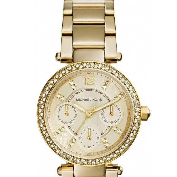 Michael Kors Parker White Dial Gold Steel Strap Watch for Women - MK6056 Buy Now By Michael Kors